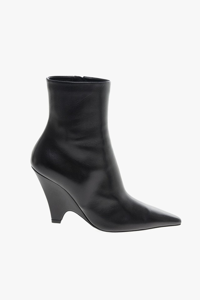 BOTTEGA VENETA ボッテガ ヴェネタ ブーツ 708303 V1TR0 1000 レディース WEDGE-HEEL CLUB  LEATHER BOOTIES 10CM 【関税・送料無料】【ラ｜au PAY マーケット