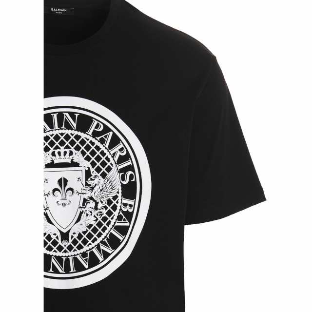 ファッション通販】 BALMAIN バルマン White Black T-shirt 'Coin