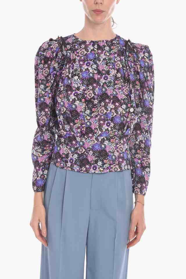 ISABEL MARANT イザベル マラン Violet シャツ 22AHT186622A023IUTVI レディース ETOILE SILK  ZARGA BLOUSE WITH FLORAL MOTIF 【関税・｜au PAY マーケット