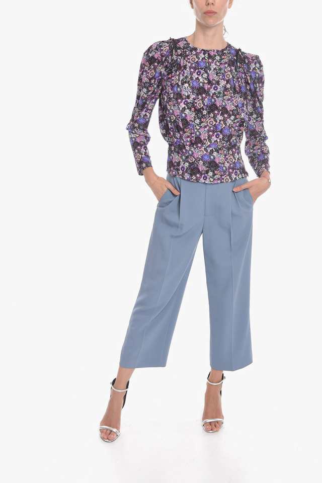 ISABEL MARANT イザベル マラン Violet シャツ 22AHT186622A023IUTVI レディース ETOILE SILK  ZARGA BLOUSE WITH FLORAL MOTIF 【関税・｜au PAY マーケット