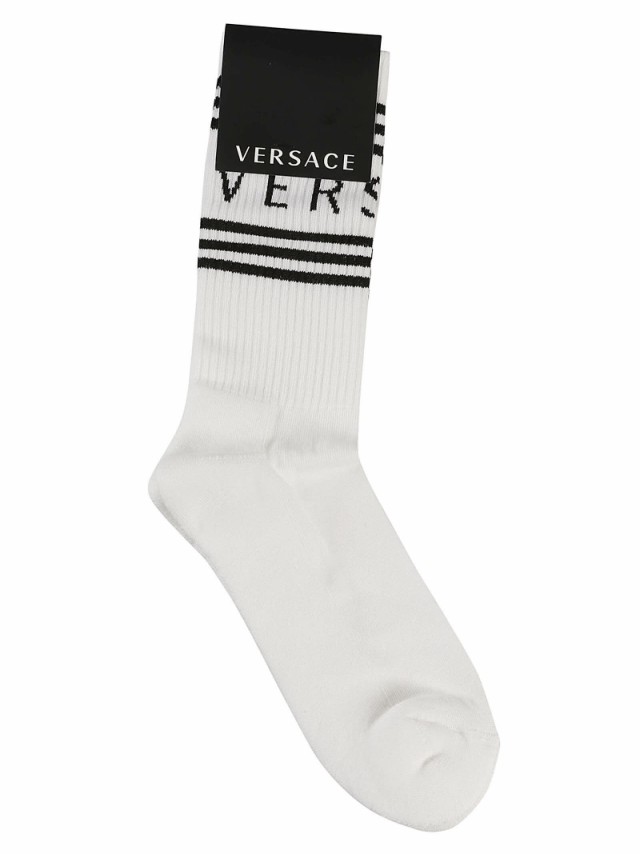 VERSACE ヴェルサーチ ホワイト White/Black ソックス メンズ 秋冬2023