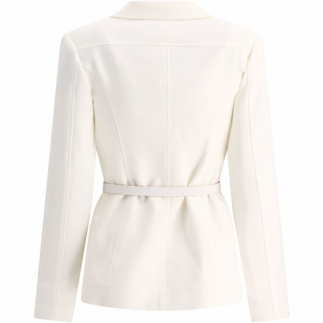 ELISABETTA FRANCHI エリザベッタ フランキ ホワイト White Stretch crepe jacket with pockets  ジャケット レディース 秋冬2023 GI07436｜au PAY マーケット