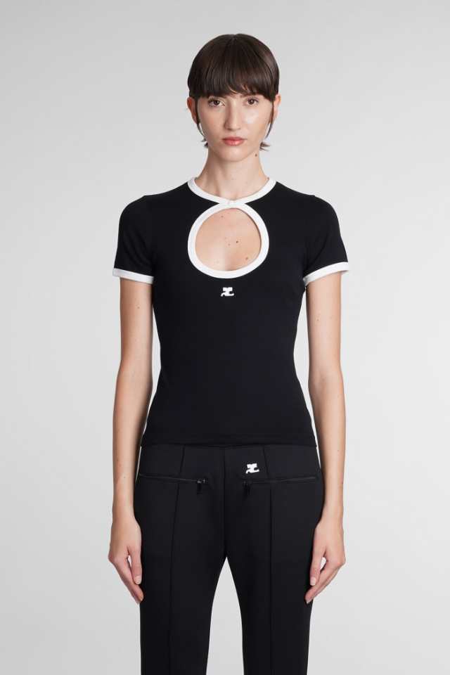 COURREGES クレージュ ブラック black Tシャツ レディース 秋冬2023 423JTS105JS00709901  【関税・送料無料】【ラッピング無料】 ia｜au PAY マーケット