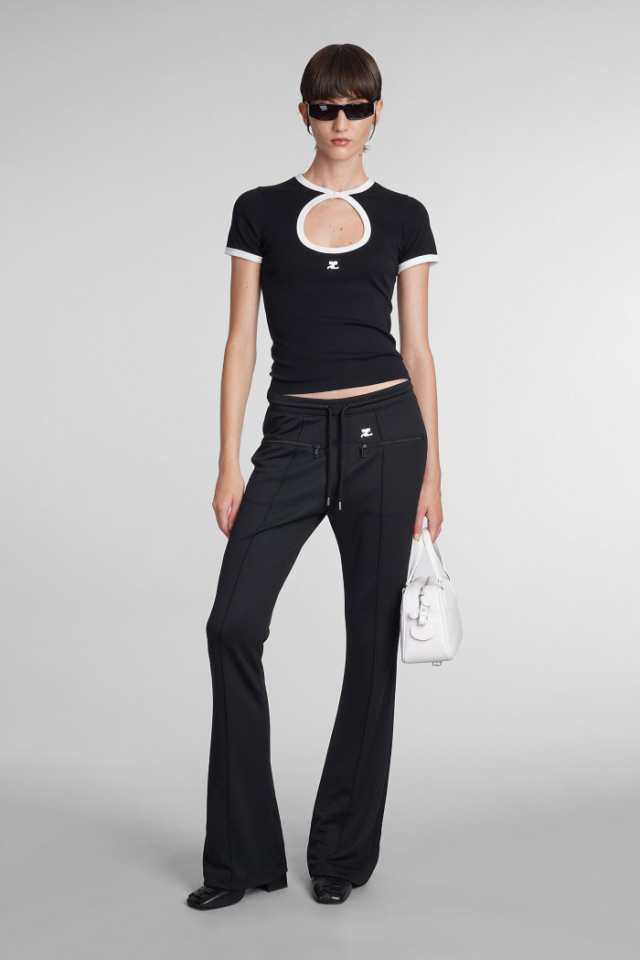 COURREGES クレージュ ブラック black Tシャツ レディース 秋冬2023 423JTS105JS00709901  【関税・送料無料】【ラッピング無料】 ia｜au PAY マーケット