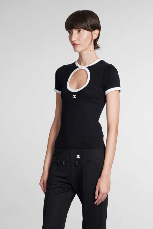 COURREGES クレージュ ブラック black Tシャツ レディース 秋冬2023 423JTS105JS00709901  【関税・送料無料】【ラッピング無料】 ia｜au PAY マーケット