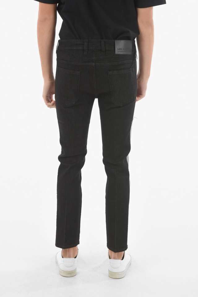 NEIL BARRETT ニール バレット デニム PBDE014 G9809 514 メンズ CONTRASTING SIDE BAND SLIM  FIT JEANS 16CM 【関税・送料無料】【ラッ｜au PAY マーケット