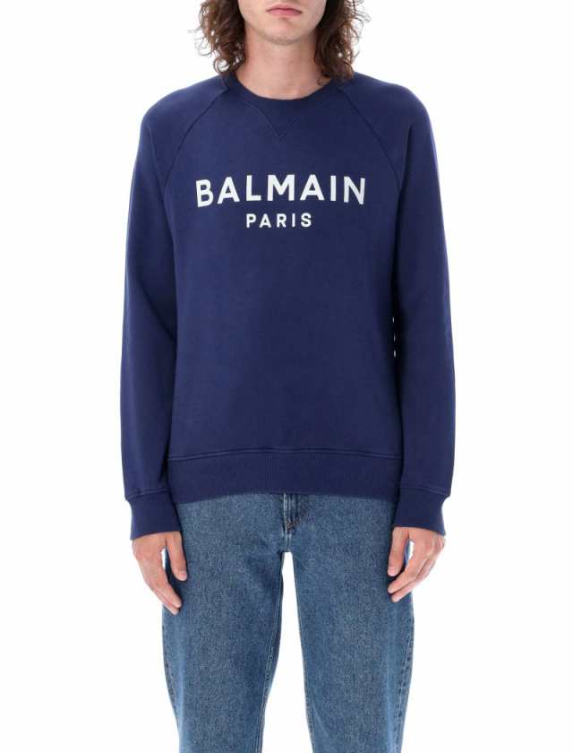 BALMAIN バルマン ネイビー MARINE トレーナー メンズ 秋冬2023