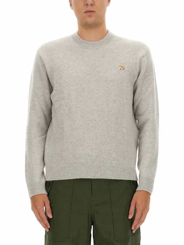 MAISON KITSUNE メゾン キツネ グレー GRIGIO ニットウェア メンズ 秋冬2023 LM00813KT1006_LIGHTGREY  【関税・送料無料】【ラッピング無｜au PAY マーケット