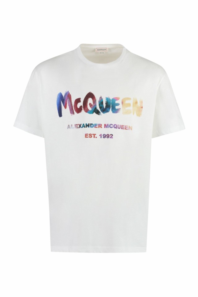 ALEXANDER MCQUEEN アレキサンダー マックイーン ホワイト White Tシャツ メンズ 秋冬2023  750667QVZ14_0900 【関税・送料無料】【ラッピ｜au PAY マーケット