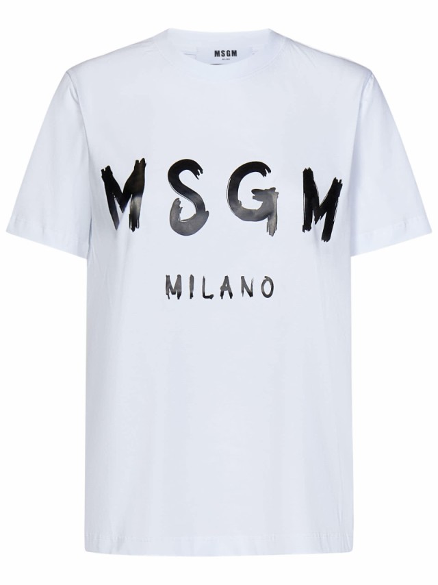 MSGM エムエスジーエム ホワイト White Tシャツ レディース 秋冬2023 2000MDM510200002 01  【関税・送料無料】【ラッピング無料】 ia｜au PAY マーケット