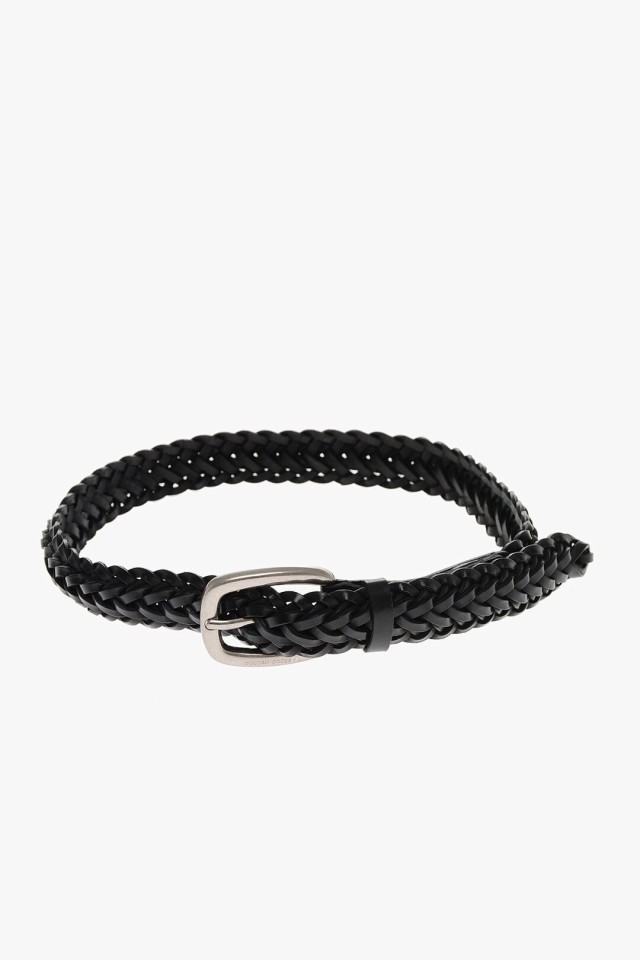 GOLDEN GOOSE ゴールデン グース デラックス ブランド Black ベルト GMA00160A00013090100 メンズ  BRAIDED LEATHER HOUSTON BELT 40MM 【｜au PAY マーケット