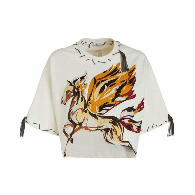 ETRO エトロ ホワイト Bianco Tシャツ レディース 秋冬2022 13581 9540 990 【関税・送料無料】【ラッピング無料】  ia｜au PAY マーケット