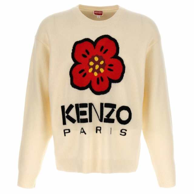 KENZO ケンゾー ホワイト White Boke flower sweater ニットウェア