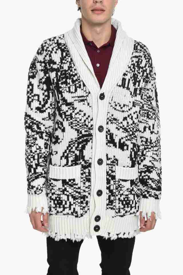 PHILIPP PLEIN フィリップ プレイン ニットウェア FABCMKQ0039PKN002N01 メンズ JACQUARD LONG  CARDIGAN WITH BACK SKULL MOTIF 【関税・｜au PAY マーケット