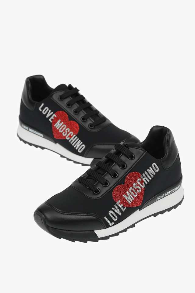 MOSCHINO モスキーノ Black スニーカー JA15032G1CIOV000 レディース LOVE SNEAKERS GLAM WITH  GLITTER DETAIL 【関税・送料無料】【ラッ｜au PAY マーケット