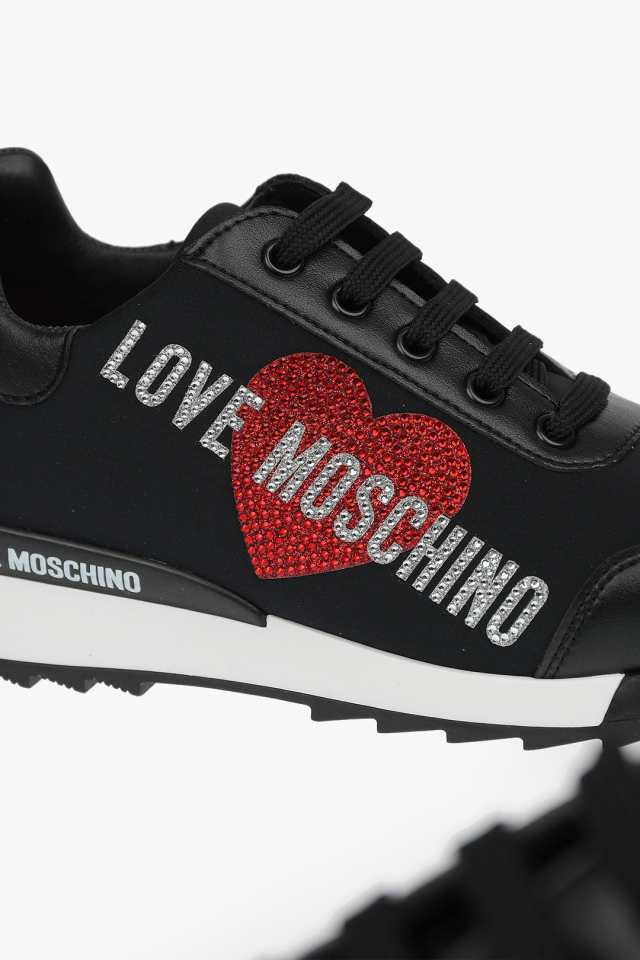 MOSCHINO モスキーノ Black スニーカー JA15032G1CIOV000 レディース LOVE SNEAKERS GLAM WITH  GLITTER DETAIL 【関税・送料無料】【ラッ｜au PAY マーケット