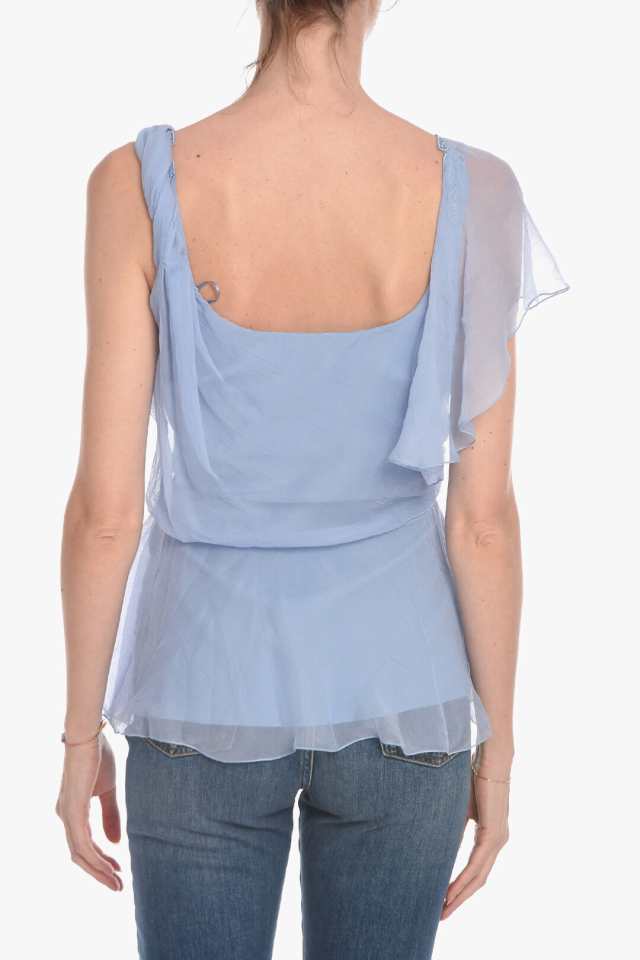 ALBERTA FERRETTI アルベルタ フェレッティ トップス A080416140293 レディース CHIFFON TOP WITH  RUFFLES AND LACE 【関税・送料無料】｜au PAY マーケット