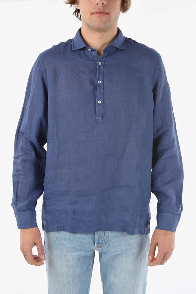 ALTEA アルテア Blue シャツ 2154002 3/R メンズ SOLID COLOR FLAX TYLER SHIRT  【関税・送料無料】【ラッピング無料】 dk｜au PAY マーケット