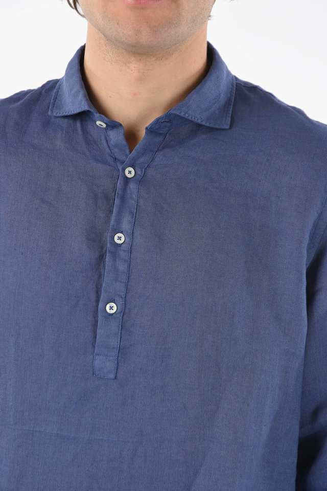 ALTEA アルテア Blue シャツ 2154002 3/R メンズ SOLID COLOR FLAX TYLER SHIRT  【関税・送料無料】【ラッピング無料】 dk｜au PAY マーケット