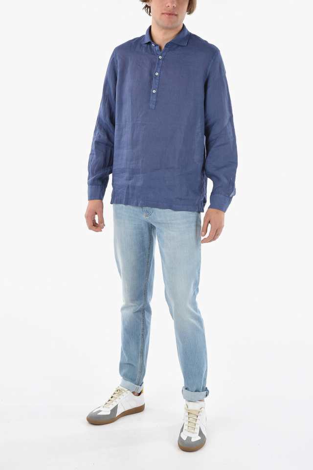 ALTEA アルテア Blue シャツ 2154002 3/R メンズ SOLID COLOR FLAX TYLER SHIRT  【関税・送料無料】【ラッピング無料】 dk｜au PAY マーケット