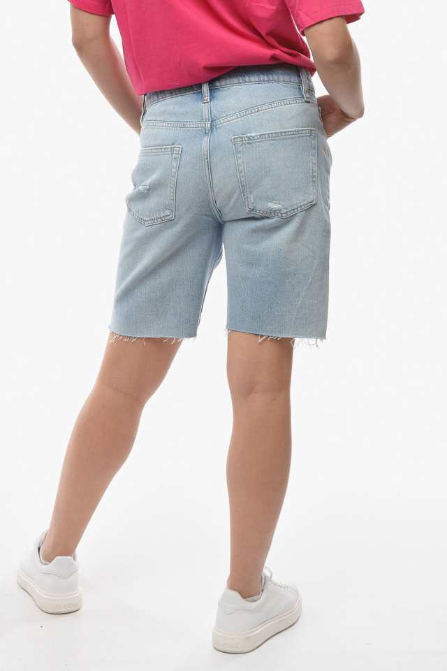 FRAME フレーム デニム LSLBRA207 NATOMA レディース SLOUCH FIT DENIM DISTRESSED SHORTS  【関税・送料無料】【ラッピング無料】 dk｜au PAY マーケット