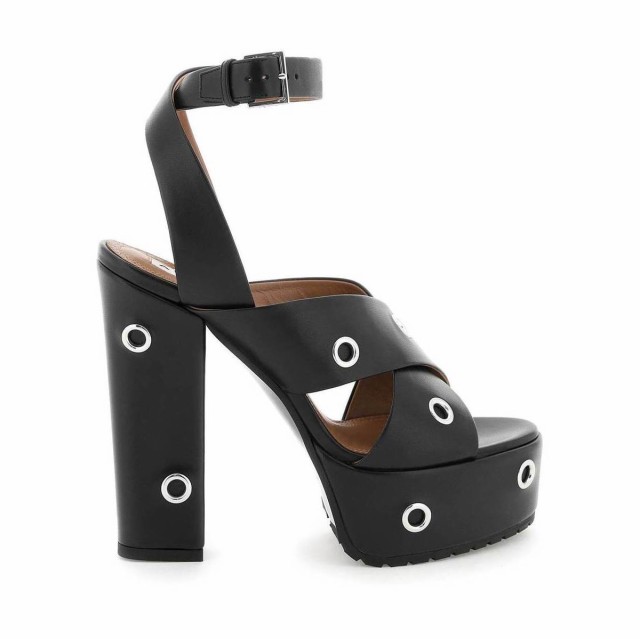 ALAIA アライア Nero Alaia leather sandals with eyelets サンダル