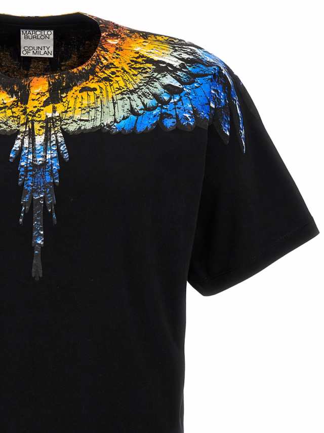 MARCELO BURLON マルセロ バーロン ブラック Black Tシャツ メンズ 秋冬2023 CMAA018F23JER003 1040  【関税・送料無料】【ラッピング無料｜au PAY マーケット