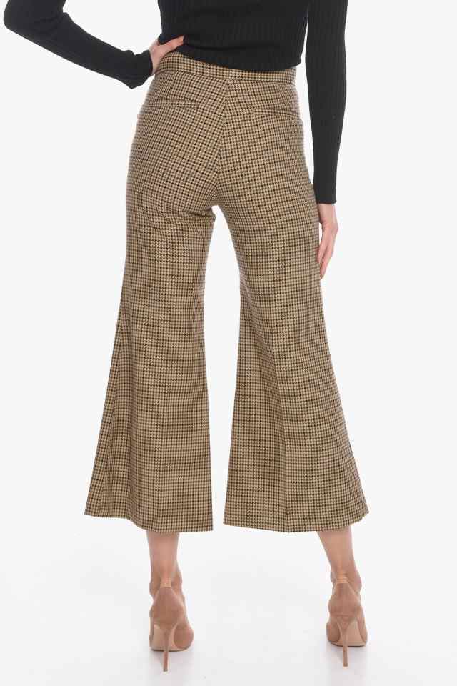 MONCLER モンクレール Yellow パンツ 2A708 00 A0139 230 レディース CROPPED TROUSERS WITH  PIED DE POULE PATTERN 【関税・送料無料】｜au PAY マーケット