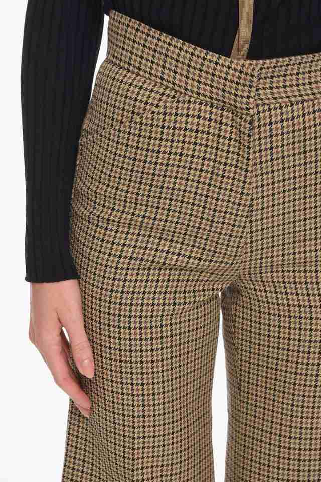 MONCLER モンクレール Yellow パンツ 2A708 00 A0139 230 レディース CROPPED TROUSERS WITH  PIED DE POULE PATTERN 【関税・送料無料】｜au PAY マーケット