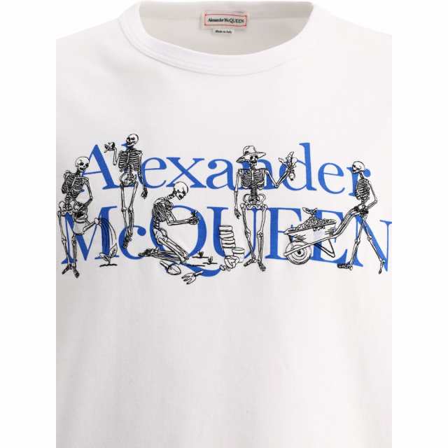 ALEXANDER MCQUEEN アレキサンダー マックイーン ホワイト White ”Skeleton Band” t-shirt Tシャツ  メンズ 秋冬2023 750657QVZ080900 ｜au PAY マーケット