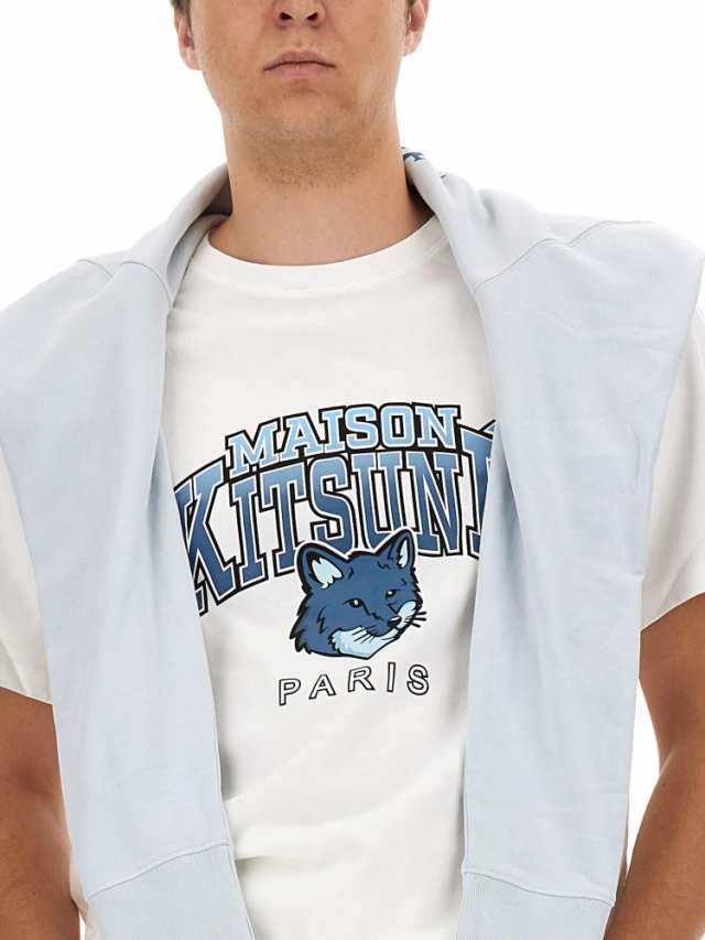 MAISON KITSUNE メゾン キツネ ホワイト BIANCO Tシャツ メンズ 秋冬