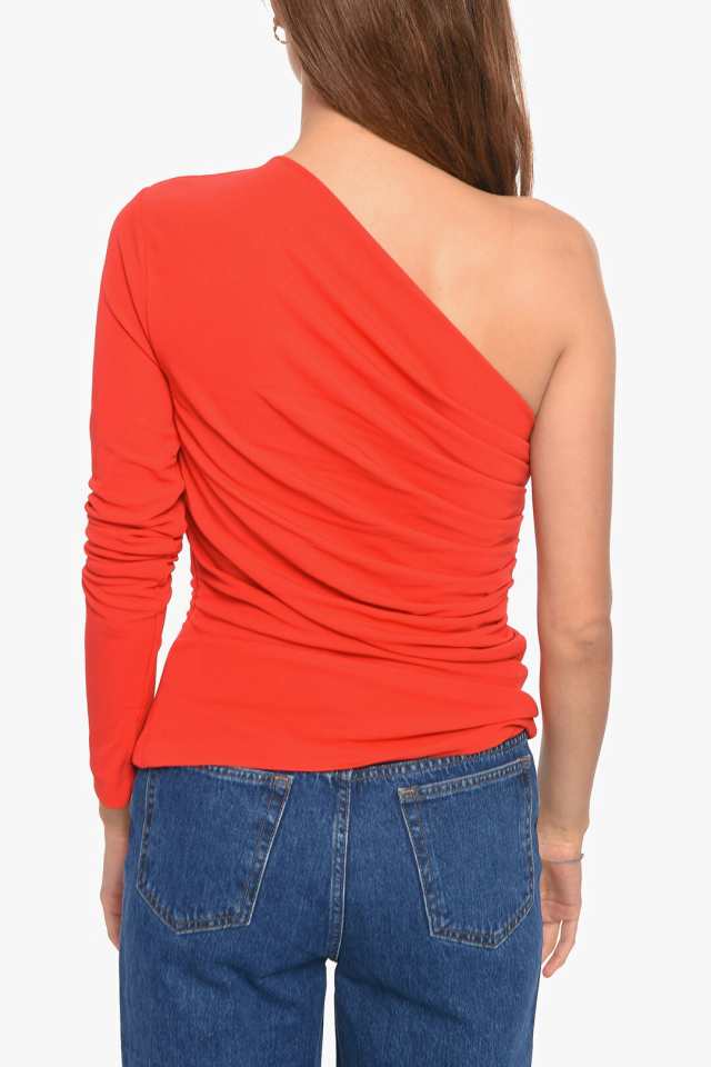 DSQUARED2 ディースクエアード Red トップス S72NC0966 S22679 313 レディース ONE-SHOULDER  DRAPING VISCOSE TOP 【関税・送料無料】【｜au PAY マーケット