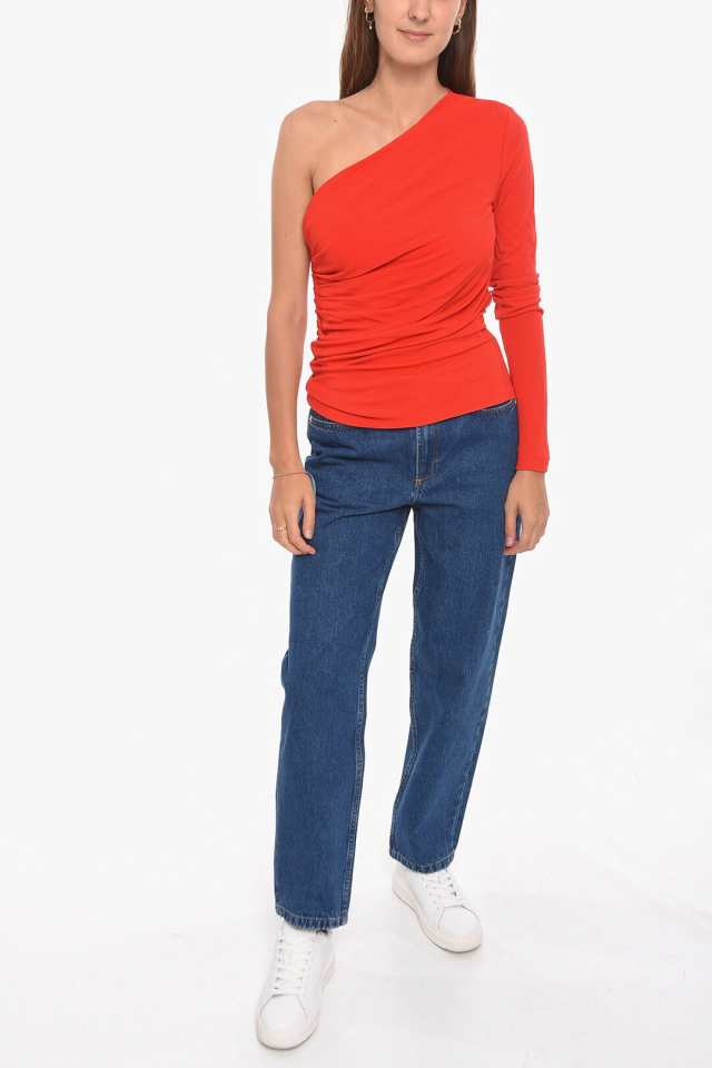 DSQUARED2 ディースクエアード Red トップス S72NC0966 S22679 313 レディース ONE-SHOULDER  DRAPING VISCOSE TOP 【関税・送料無料】【｜au PAY マーケット