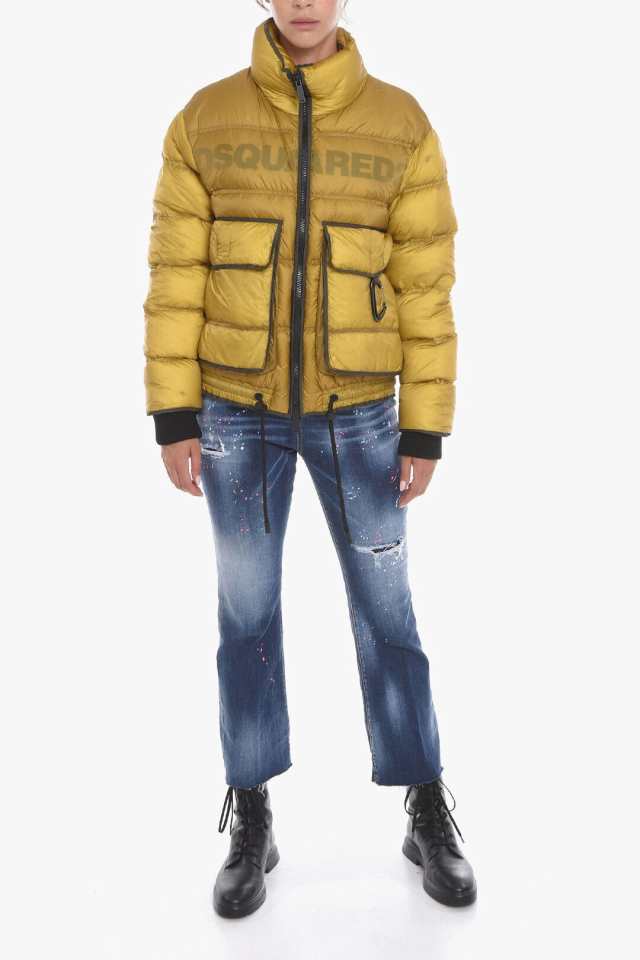 DSQUARED2 ディースクエアード Yellow ジャケット S72AM0966 S60322 721 レディース LIVED-IN  ICEBERG DOWN JACKET WITH KNITTED CUFFS ｜au PAY マーケット