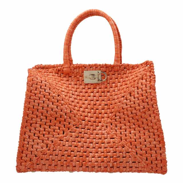 SALVATORE FERRAGAMO レディーススタジオトートバッグ-オレンジ ...