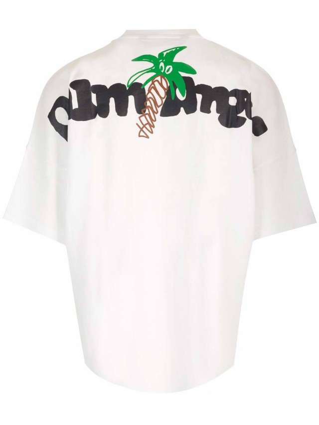 PALM ANGELS パーム エンジェルス Tシャツ メンズ 秋冬2023 PMAA002E23JER001 0110 WHITE BLACK  【関税・送料無料】【ラッピング無料】 i｜au PAY マーケット