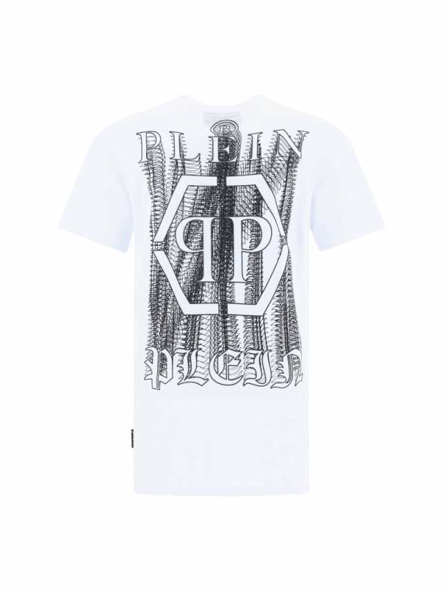 PHILIPP PLEIN フィリップ プレイン ホワイト White Tシャツ メンズ 秋冬2023 MTK6378PJY002N 01 WHITE  【関税・送料無料】【ラッピング｜au PAY マーケット