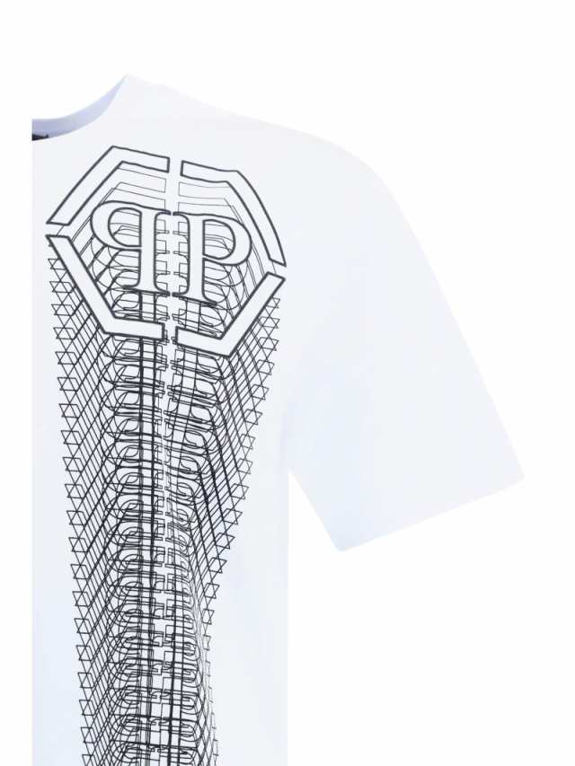 PHILIPP PLEIN フィリップ プレイン ホワイト White Tシャツ メンズ 秋冬2023 MTK6378PJY002N 01 WHITE  【関税・送料無料】【ラッピング｜au PAY マーケット