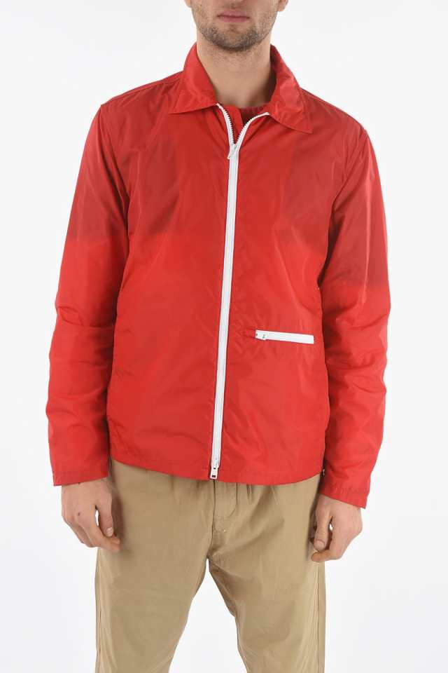 WOOLRICH ウールリッチ Red ジャケット CFWOOU0206MRUT2060 7775405 メンズ NYLON DEEPSIX  WINDBREAKER WITH CONTRASTING ZIPPED 【関税｜au PAY マーケット