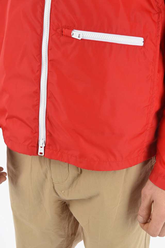 WOOLRICH ウールリッチ Red ジャケット CFWOOU0206MRUT2060 7775405 メンズ NYLON DEEPSIX  WINDBREAKER WITH CONTRASTING ZIPPED 【関税｜au PAY マーケット