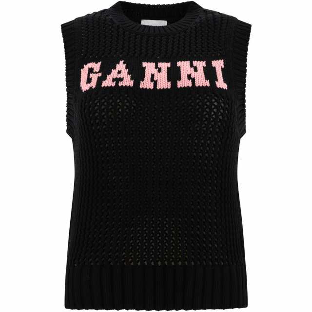 GANNI ガニー ブラック Black ”Rope” vest ニットウェア レディース 秋冬2023 K2047099  【関税・送料無料】【ラッピング無料】 vi｜au PAY マーケット