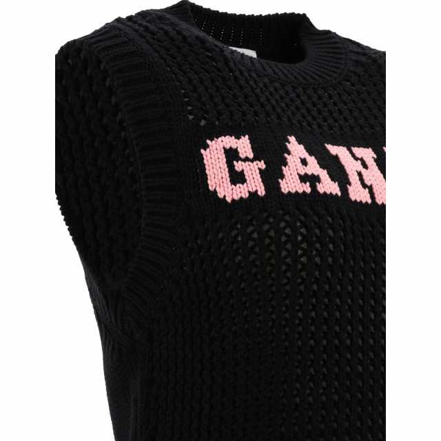 GANNI ガニー ブラック Black ”Rope” vest ニットウェア レディース 秋冬2023 K2047099  【関税・送料無料】【ラッピング無料】 vi｜au PAY マーケット