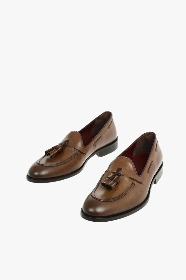 コルネリアーニ（CORNELIANI） イタリア製本革ローファー 茶 10