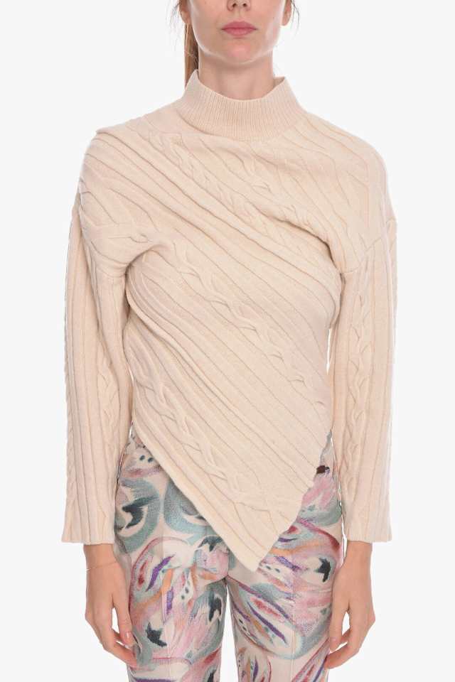 PROENZA SCHOULER プロエンザ スクーラー ニットウェア R2217747 KW130 105 レディース CASHMERE-BLEND  TURTLENECK SWEATER WITH ASYMMET｜au PAY マーケット