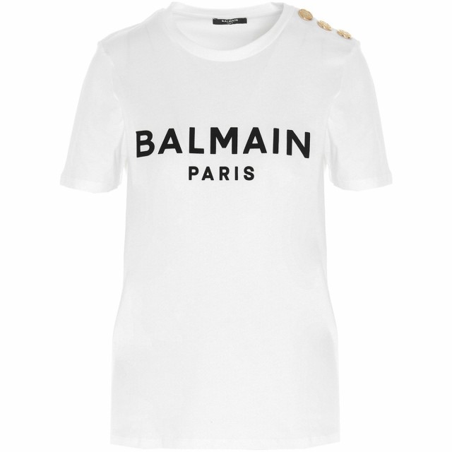 balmain black and white t shirt