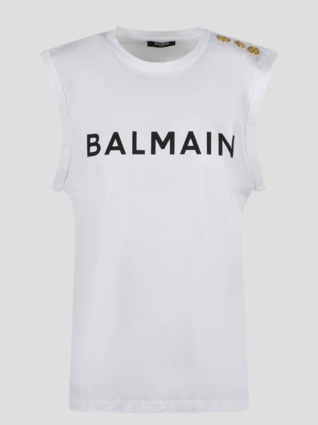 BALMAIN バルマン Tシャツ レディース 春夏2023 AF1ED000BB02 GAB BLANC NOIR  【関税・送料無料】【ラッピング無料】 ia｜au PAY マーケット