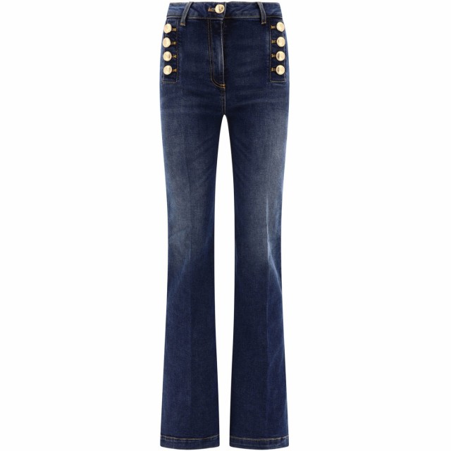 ELISABETTA FRANCHI エリザベッタ フランキ ブルー Blue Palazzo jeans with buttonhole パンツ  レディース 秋冬2023 PJ29D36E2104 【関｜au PAY マーケット