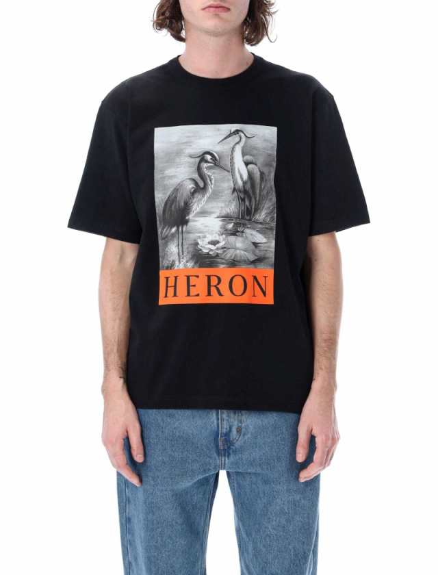 HERON PRESTON ヘロン プレストン ブラック BLACK Tシャツ メンズ 秋冬