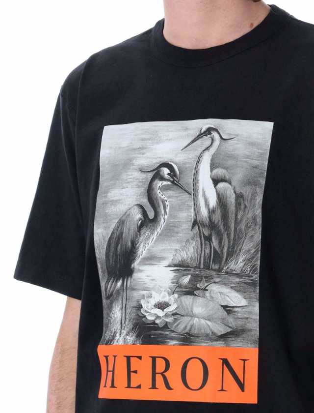 HERON PRESTON ヘロン プレストン ブラック BLACK Tシャツ メンズ 秋冬