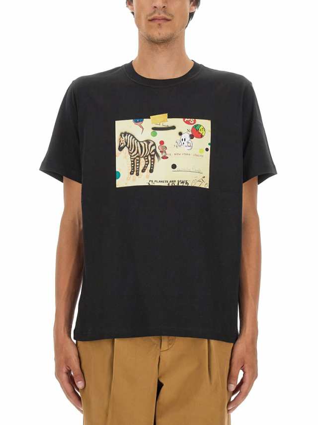 PAUL SMITH ポールスミス ブラック Nero Tシャツ メンズ 秋冬2023